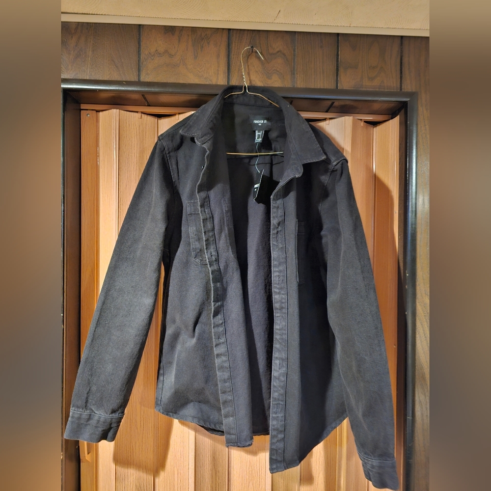 Mens black forever 21 jean jacket